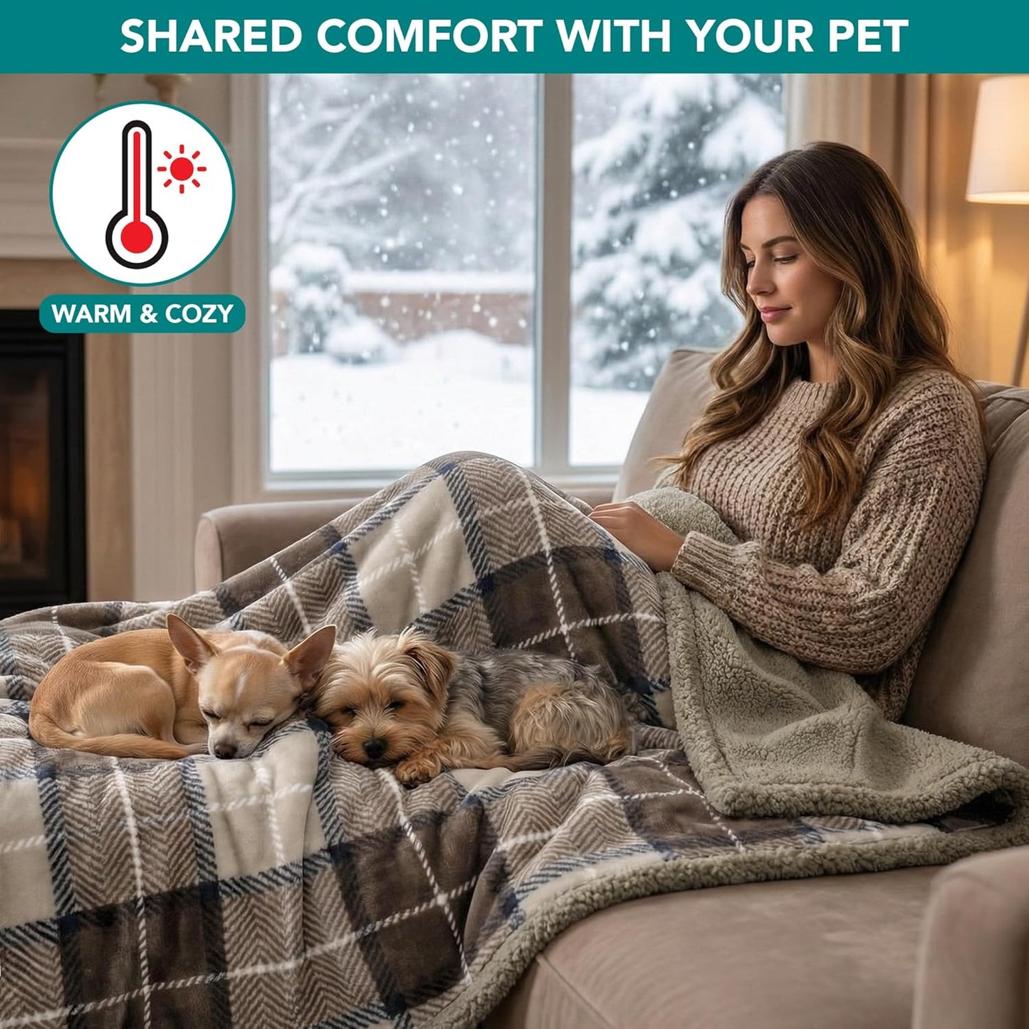 Luxury Reversible Waterproof Pet Blanket