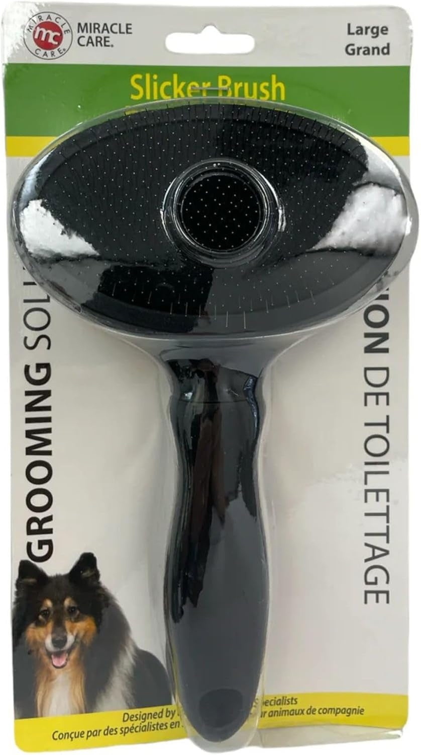 Slicker Brush for Dogs, Pet Hair Brush for Shedding, Removes Loose Undercoat, Ergonomic Handle, Larger Head for Large Dogs