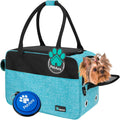 Soft-Sided Pet Carrier for Small Dogs and Cats, TSA Approved Travel Tote Bag with Ventilation, Pockets, Bed, and Shoulder Strap, Maximum Weight 12 lbs, Turquoise