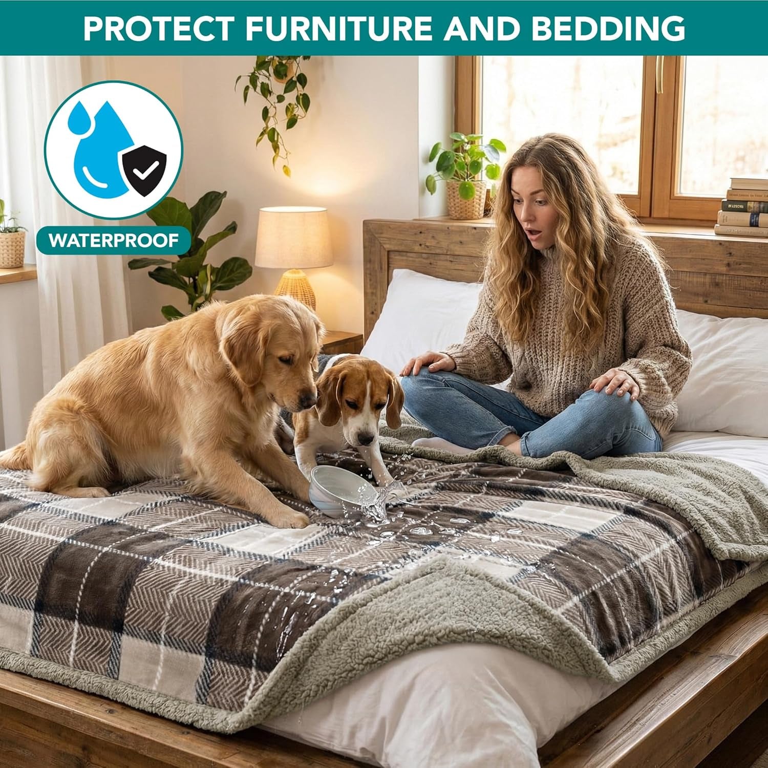 Luxury Reversible Waterproof Pet Blanket
